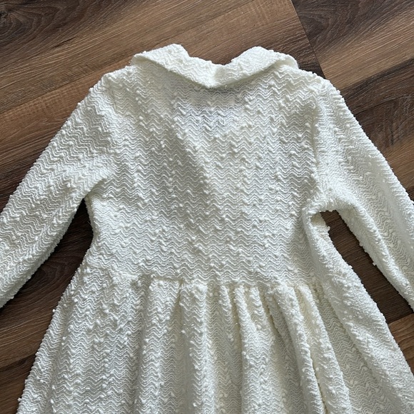 NANETTE GIRLS CREAM SPARKLE BUTTON-BOW ACCENT JACKET SIZE 6 - Picture 10 of 12